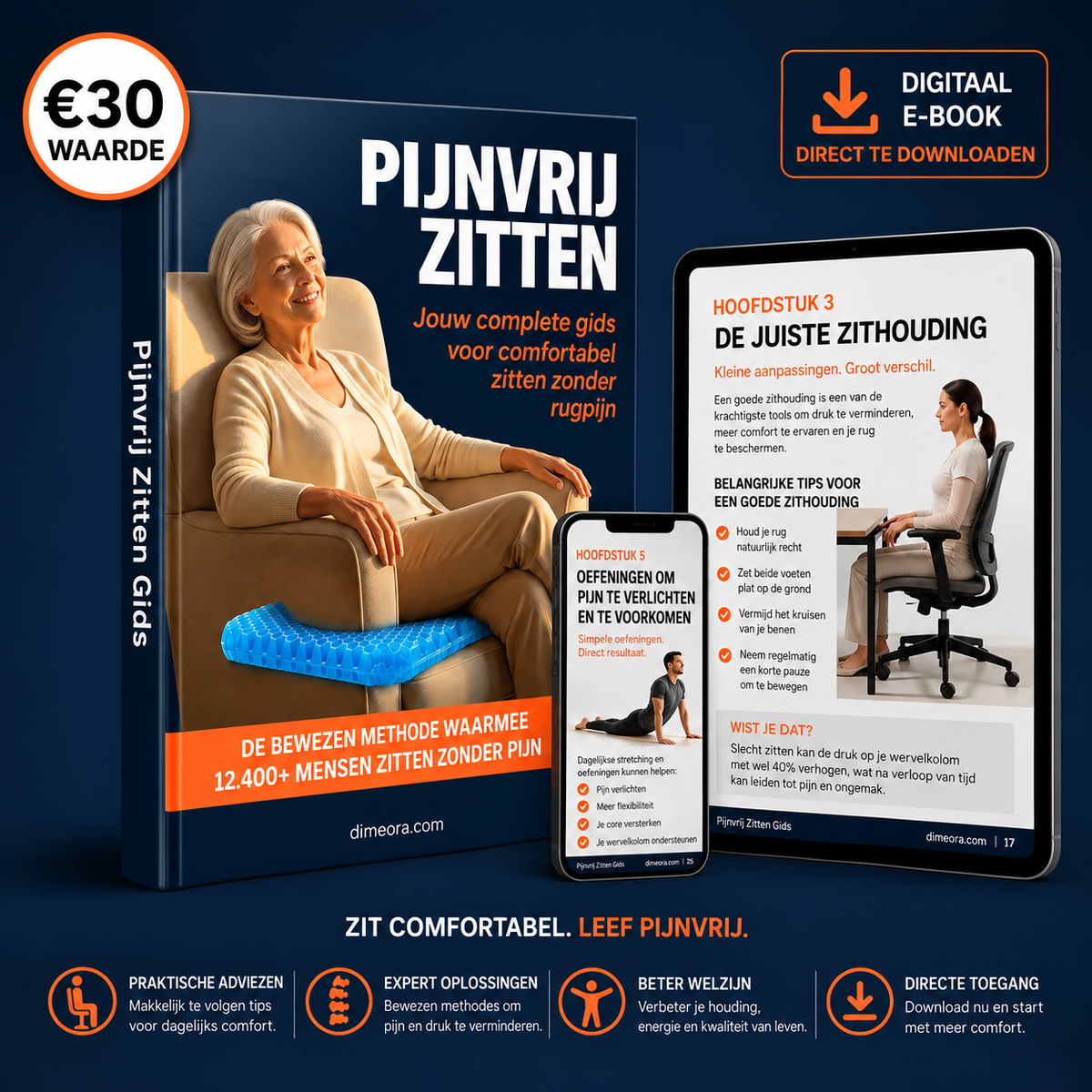 E-book "Pijnvrij zitten": de complete gids
